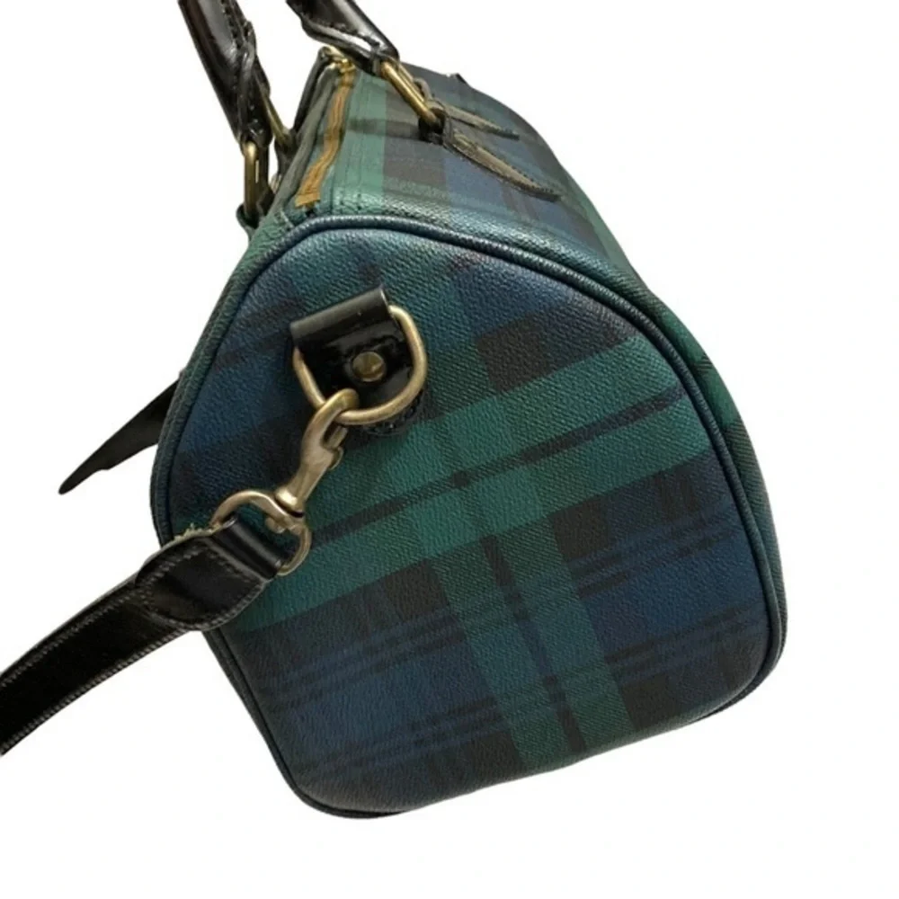 Ralph Lauren polo vintage Blackwatch black watch Plaid Bag – Tartan Leather RARE - Picture 4 of 9